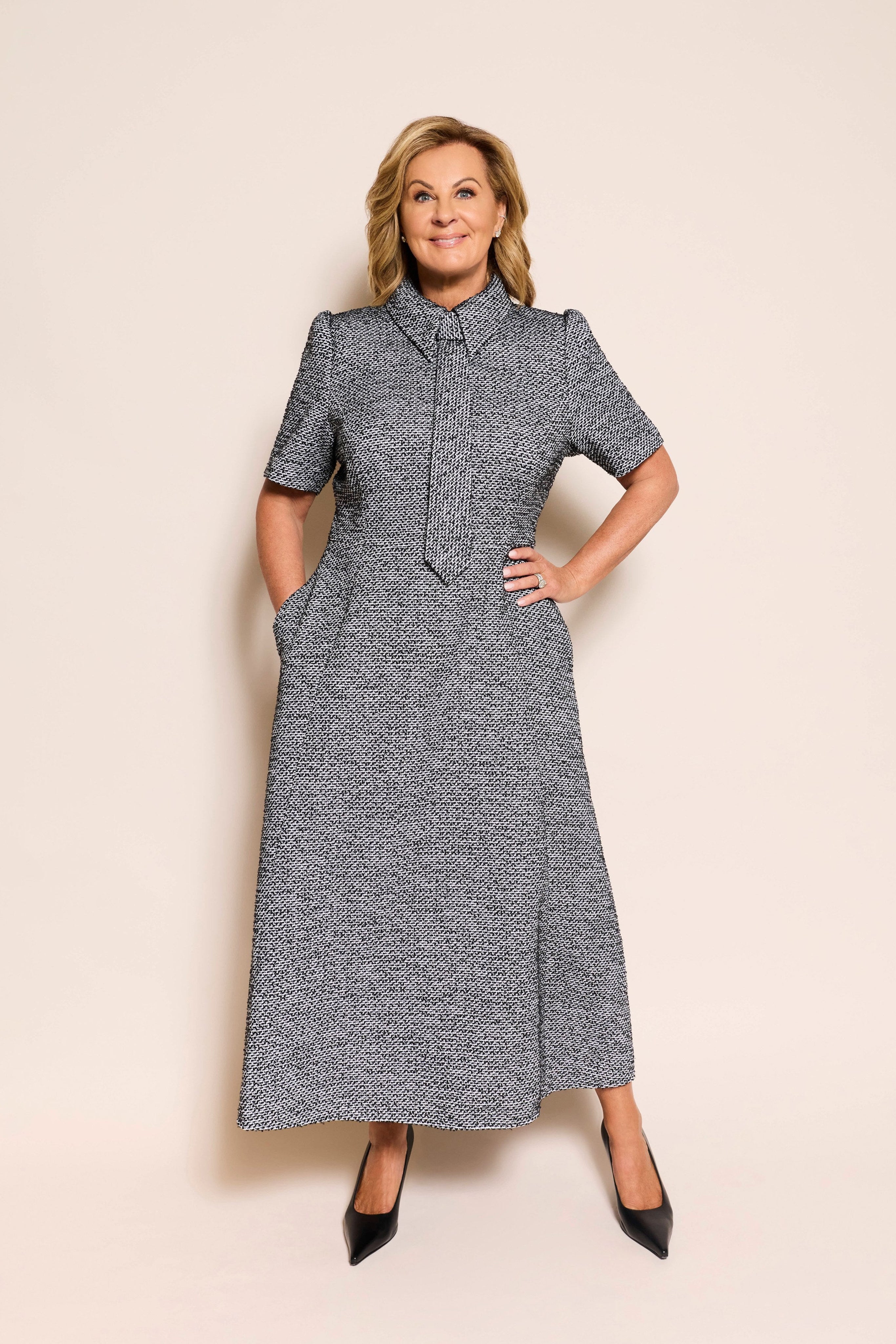 Eliza Dress | Monochrome Tweed