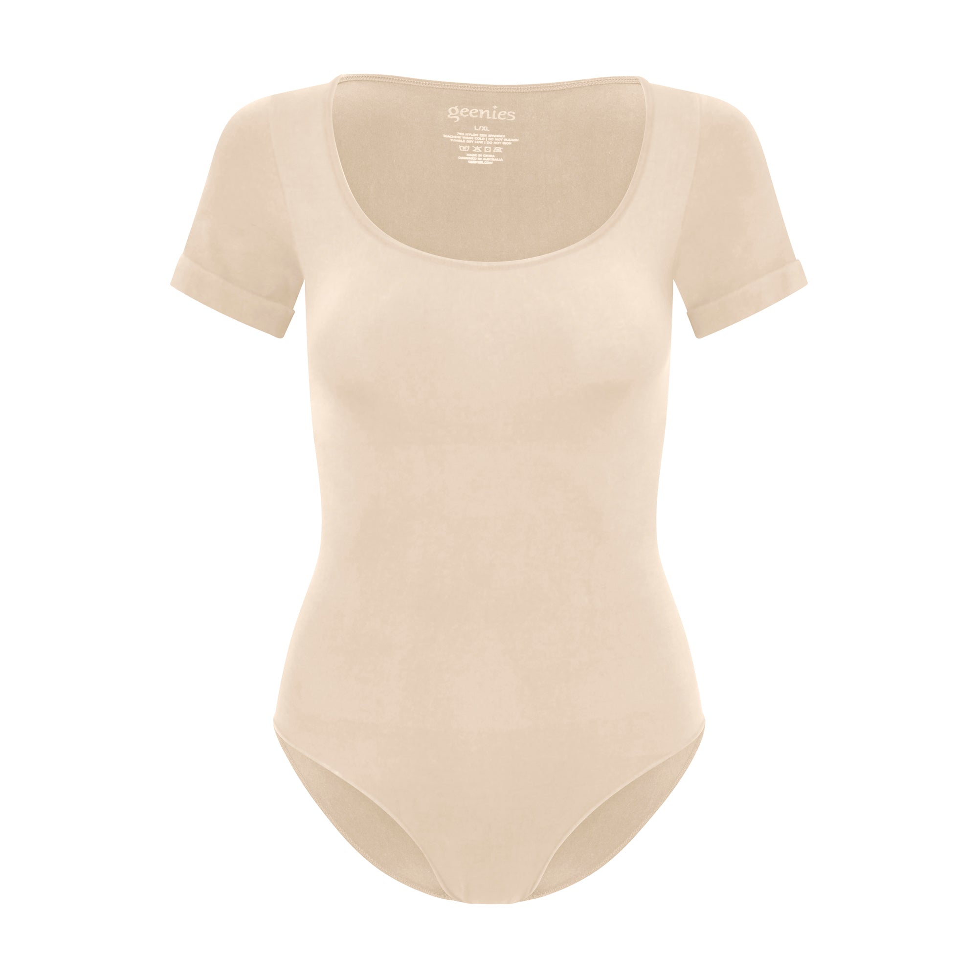 V-Neck Sleeve Brief Bodysuit | Mother of Pearl