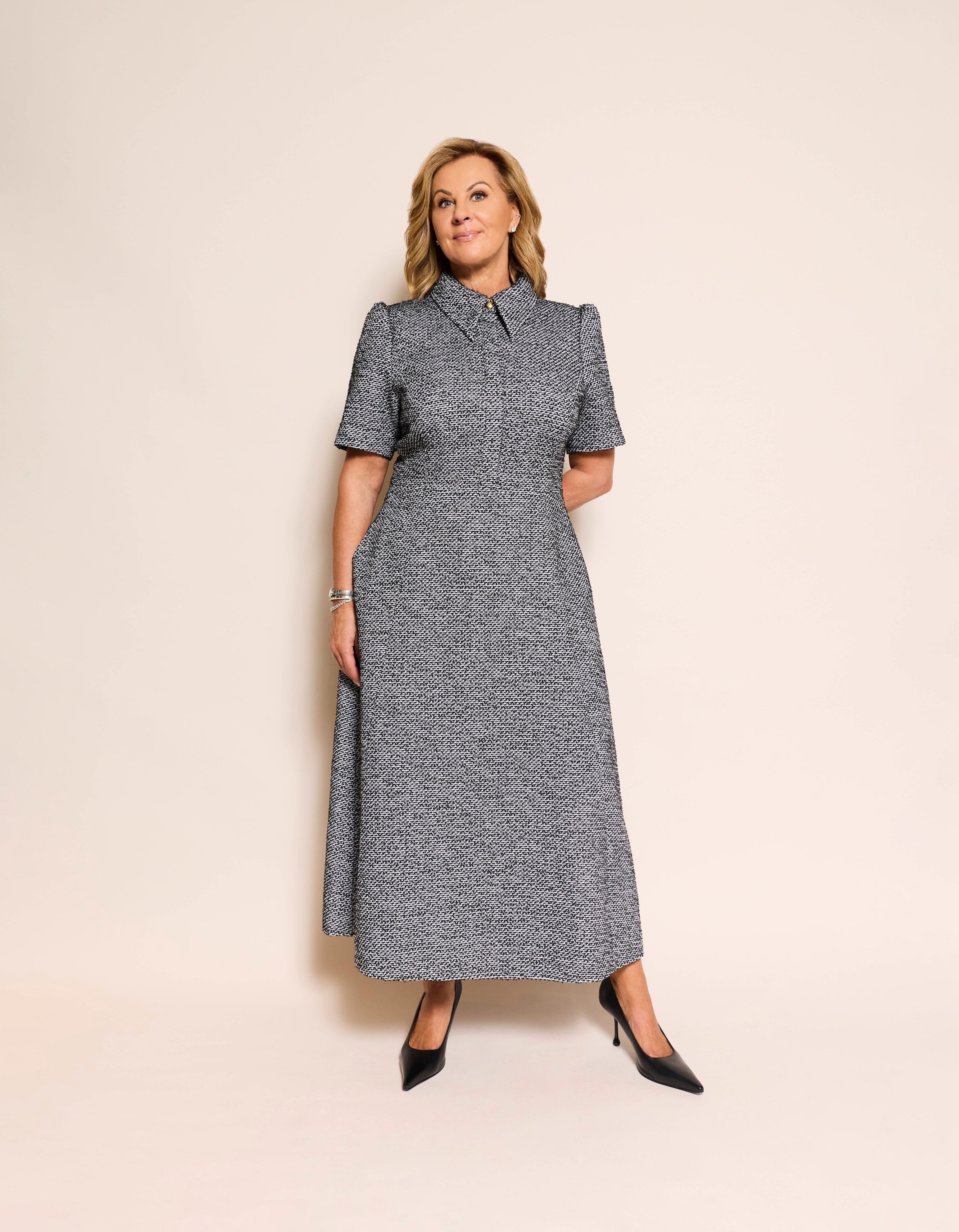 Eliza Dress | Monochrome Tweed