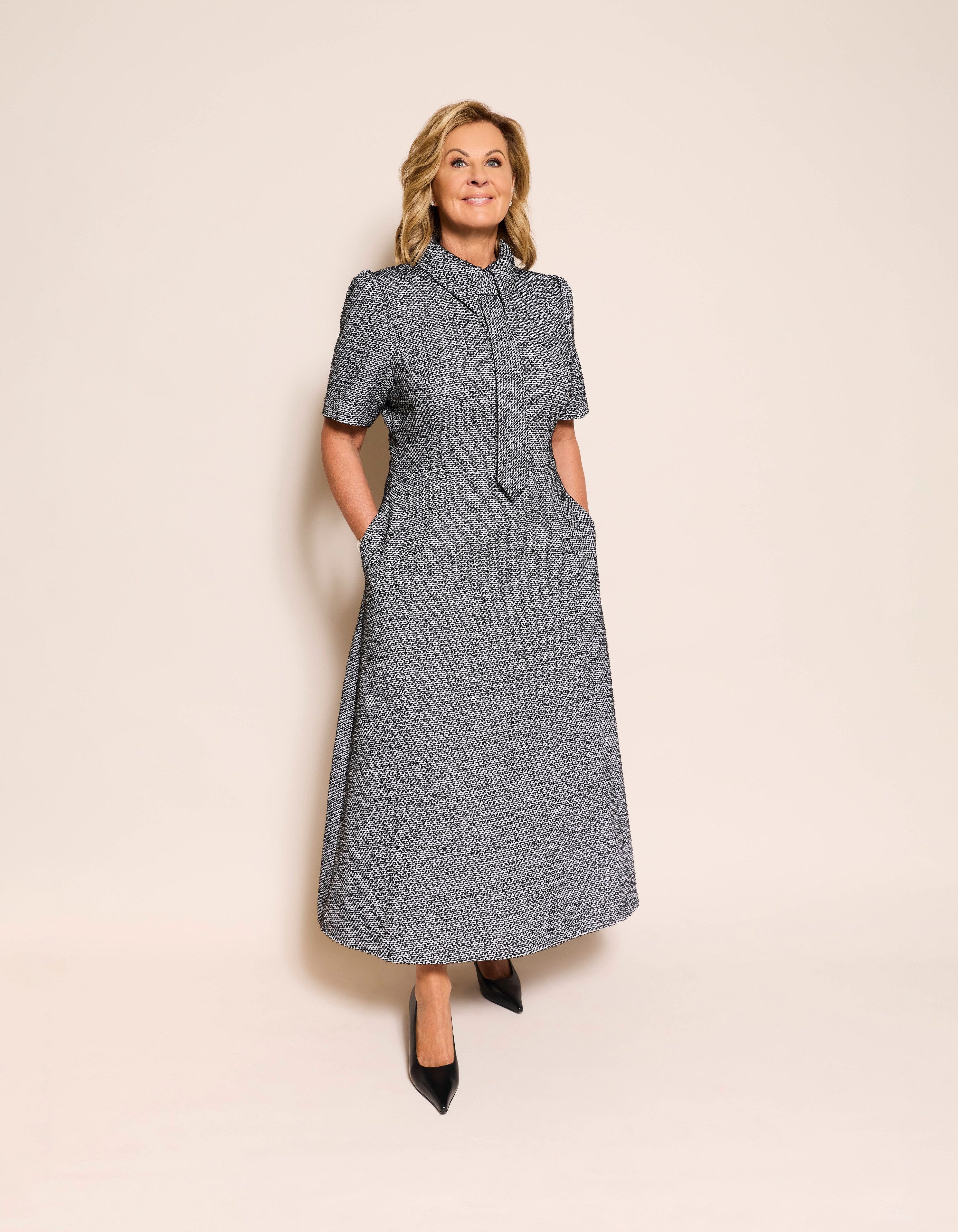 Eliza Dress | Monochrome Tweed