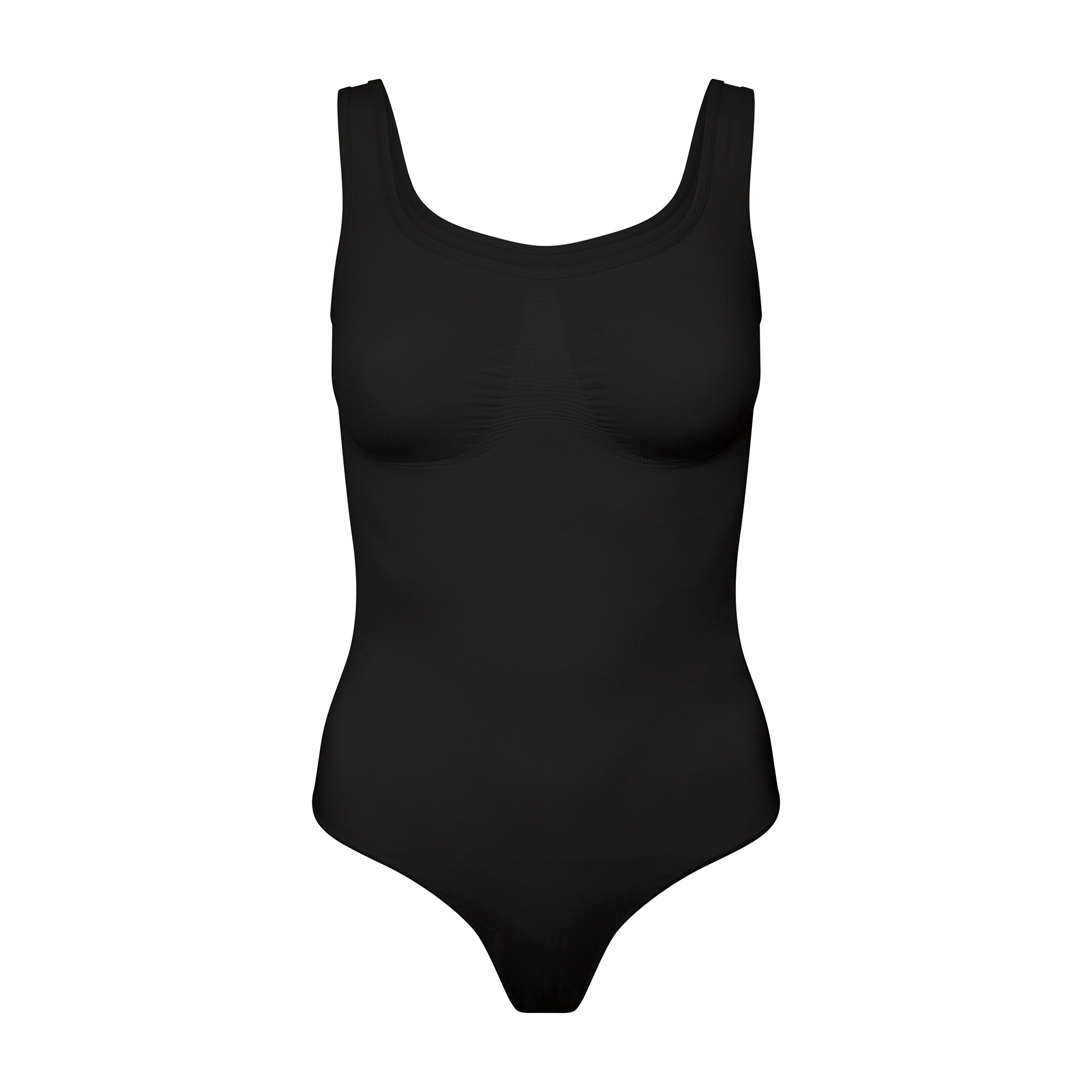 Round Neck Strap G-String Bodysuit | Black Beauty