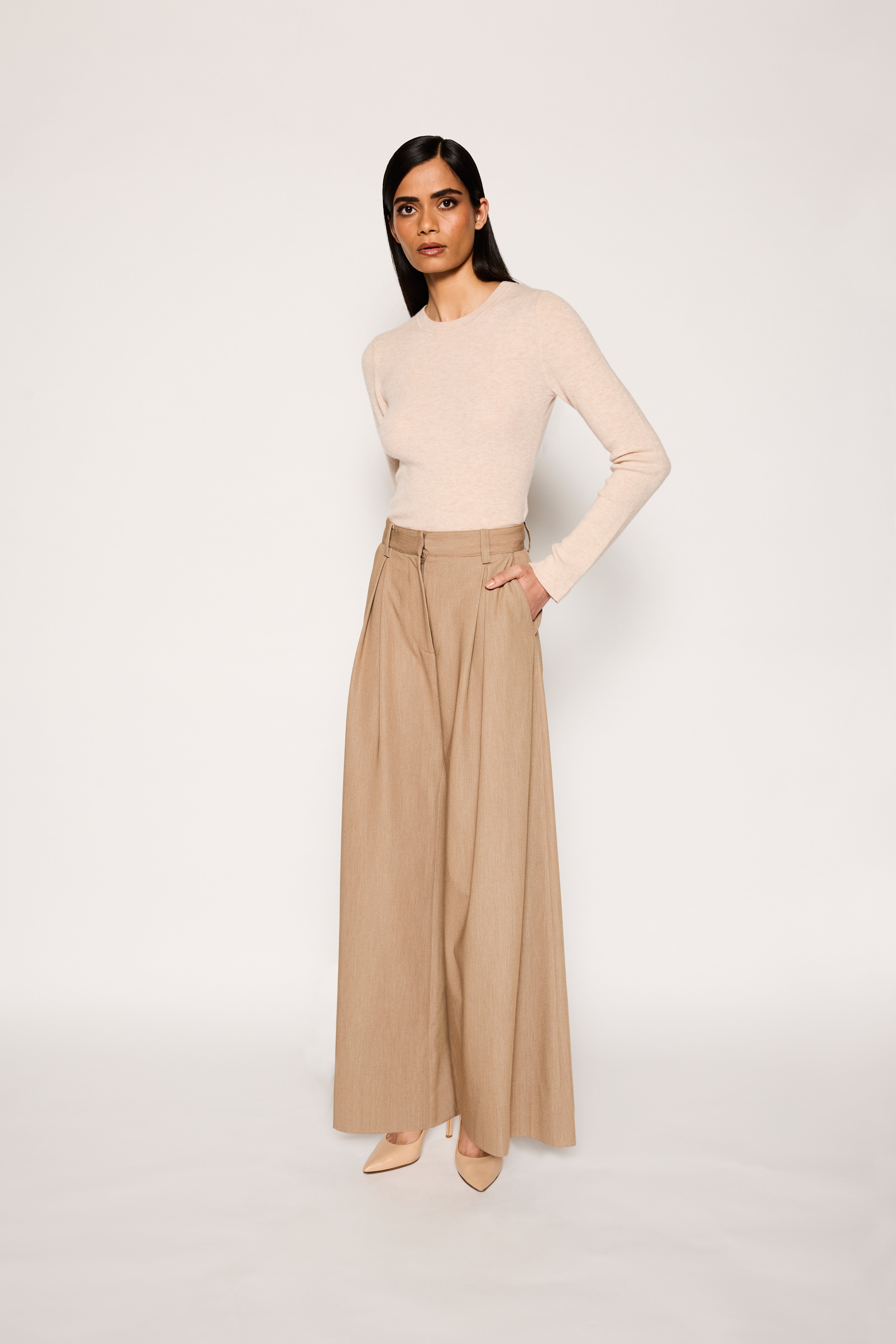 Wide Leg Pant | Stone