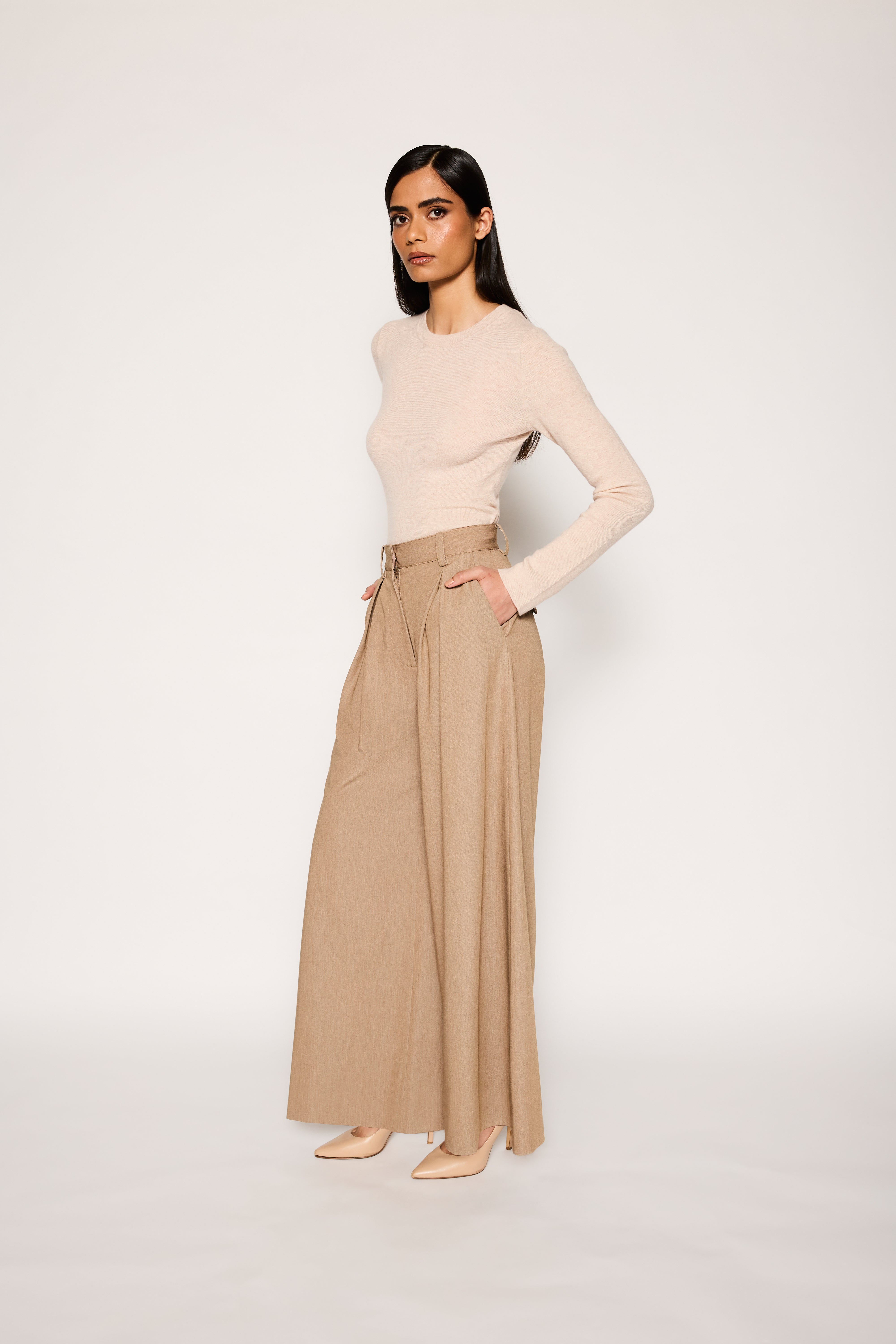 Wide Leg Pant | Stone