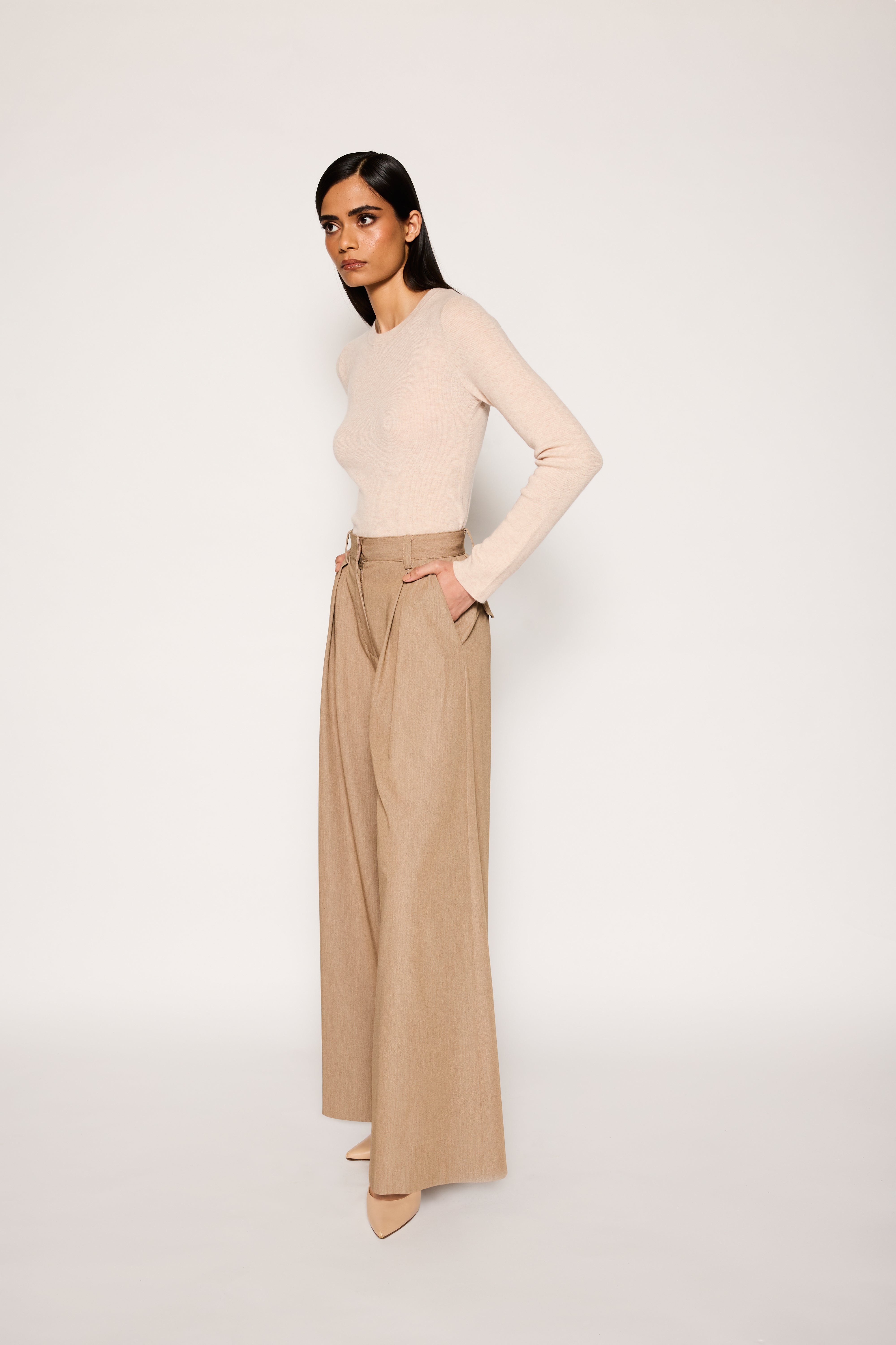Wide Leg Pant | Stone